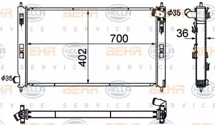 8MK 376 790-351 HELLA Радиатор, охлаждение двигателя 8MK 376 790-351 HELLA Радиатор, охлаждение двигателя