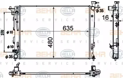 8MK 376 790-431 HELLA Радиатор, охлаждение двигателя 8MK 376 790-431 HELLA Радиатор, охлаждение двигателя
