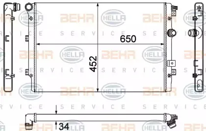 8MK 376 901-021 HELLA Радиатор, охлаждение двигателя 8MK 376 901-021 HELLA Радиатор, охлаждение двигателя