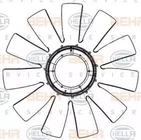 8MV 376 906-601 HELLA Крыльчатка вентилятора, охлаждение двигателя 8MV 376 906-601 HELLA Крыльчатка вентилятора, охлаждение двигателя
