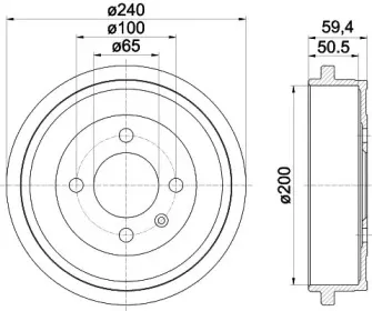 8DT 355 301-571 HELLA Тормозной барабан 8DT 355 301-571 HELLA Тормозной барабан