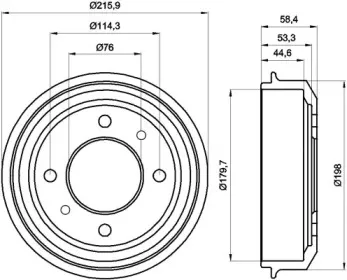 8DT 355 300-861 HELLA Тормозной барабан 8DT 355 300-861 HELLA Тормозной барабан