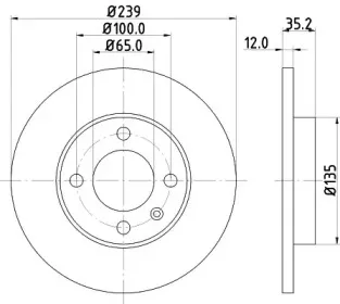 8DD 355 100-131 HELLA Тормозной диск 8DD 355 100-131 HELLA Тормозной диск
