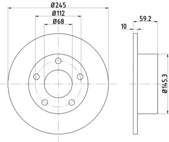 8DD 355 100-521 HELLA Тормозной диск 8DD 355 100-521 HELLA Тормозной диск