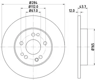 8DD 355 100-931 HELLA Тормозной диск 8DD 355 100-931 HELLA Тормозной диск