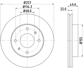 8DD 355 102-651 HELLA Тормозной диск 8DD 355 102-651 HELLA Тормозной диск