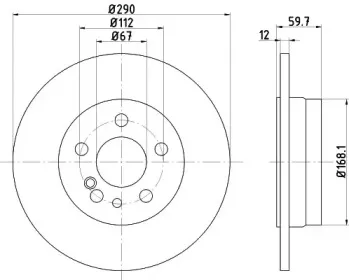 8DD 355 102-721 HELLA Тормозной диск 8DD 355 102-721 HELLA Тормозной диск