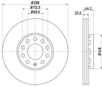 8DD 355 102-821 HELLA Тормозной диск 8DD 355 102-821 HELLA Тормозной диск