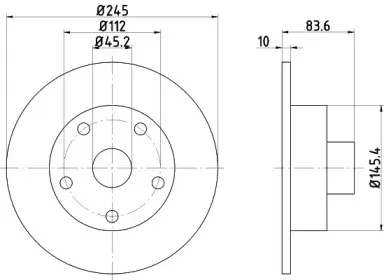 8DD 355 104-231 HELLA Тормозной диск 8DD 355 104-231 HELLA Тормозной диск