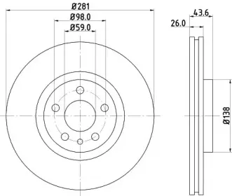 8DD 355 104-451 HELLA Тормозной диск 8DD 355 104-451 HELLA Тормозной диск