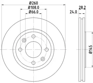 8DD 355 105-031 HELLA Тормозной диск 8DD 355 105-031 HELLA Тормозной диск
