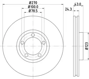 8DD 355 105-641 HELLA Тормозной диск 8DD 355 105-641 HELLA Тормозной диск
