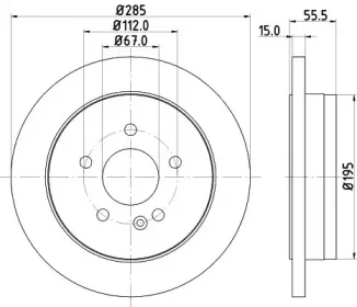 8DD 355 105-851 HELLA Тормозной диск 8DD 355 105-851 HELLA Тормозной диск