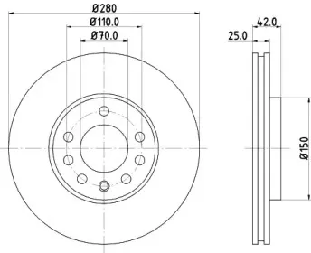 8DD 355 106-071 HELLA Тормозной диск 8DD 355 106-071 HELLA Тормозной диск