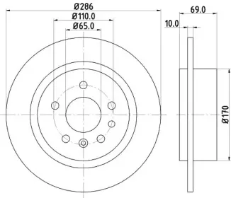 8DD 355 107-001 HELLA Тормозной диск 8DD 355 107-001 HELLA Тормозной диск