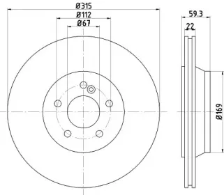 8DD 355 107-961 HELLA Тормозной диск 8DD 355 107-961 HELLA Тормозной диск
