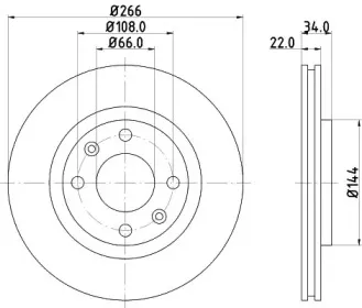 8DD 355 108-351 HELLA Тормозной диск 8DD 355 108-351 HELLA Тормозной диск