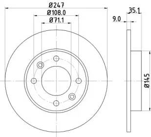 8DD 355 108-391 HELLA Тормозной диск 8DD 355 108-391 HELLA Тормозной диск