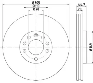 8DD 355 113-541 HELLA Тормозной диск 8DD 355 113-541 HELLA Тормозной диск
