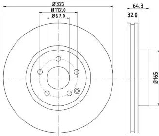 8DD 355 114-241 HELLA Тормозной диск 8DD 355 114-241 HELLA Тормозной диск