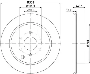 8DD 355 115-851 HELLA Тормозной диск 8DD 355 115-851 HELLA Тормозной диск