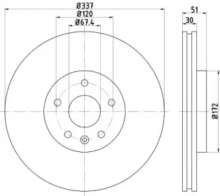 8DD 355 116-051 HELLA Тормозной диск 8DD 355 116-051 HELLA Тормозной диск