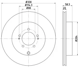 8DD 355 116-881 HELLA Тормозной диск 8DD 355 116-881 HELLA Тормозной диск