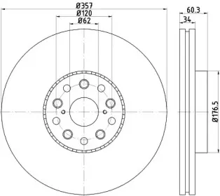8DD 355 116-911 HELLA Тормозной диск 8DD 355 116-911 HELLA Тормозной диск