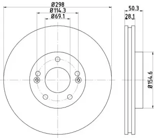 8DD 355 119-251 HELLA Тормозной диск 8DD 355 119-251 HELLA Тормозной диск