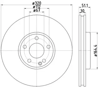 8DD 355 119-701 HELLA Тормозной диск 8DD 355 119-701 HELLA Тормозной диск