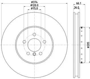 8DD 355 120-691 HELLA Тормозной диск 8DD 355 120-691 HELLA Тормозной диск