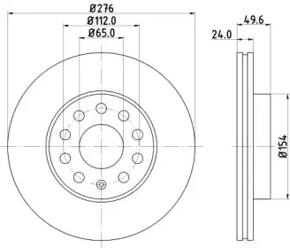8DD 355 122-721 HELLA Тормозной диск 8DD 355 122-721 HELLA Тормозной диск