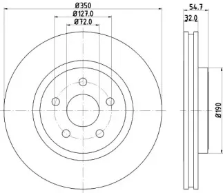 8DD 355 122-411 HELLA Тормозной диск 8DD 355 122-411 HELLA Тормозной диск
