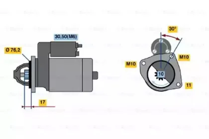 0 001 107 016 BOSCH Стартер 0 001 107 016 BOSCH Стартер