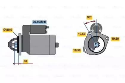 0 001 368 319 BOSCH Стартер 0 001 368 319 BOSCH Стартер
