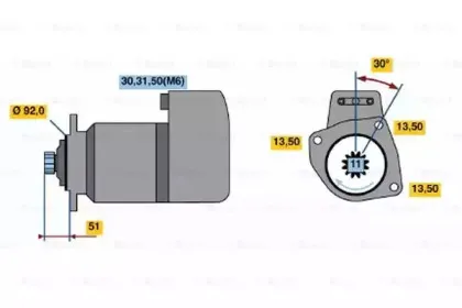 0 001 416 011 BOSCH Стартер 0 001 416 011 BOSCH Стартер