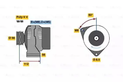 0 986 039 280 BOSCH Генератор 0 986 039 280 BOSCH Генератор