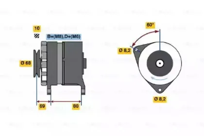 0 986 038 130 BOSCH Генератор 0 986 038 130 BOSCH Генератор