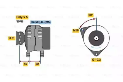 0 123 320 016 BOSCH Генератор 0 123 320 016 BOSCH Генератор