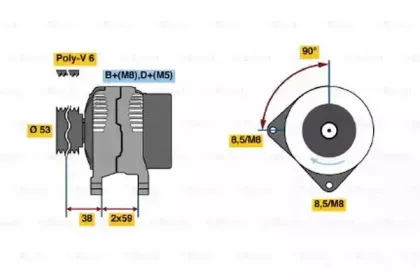 0 986 038 680 BOSCH Генератор 0 986 038 680 BOSCH Генератор