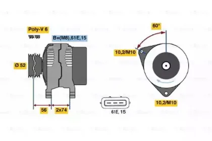0 986 041 190 BOSCH Генератор 0 986 041 190 BOSCH Генератор