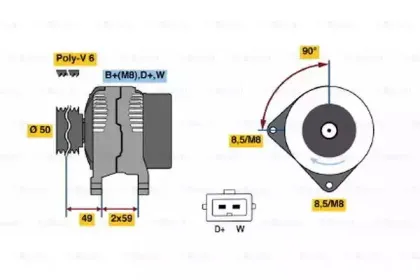 0 986 038 950 BOSCH Генератор 0 986 038 950 BOSCH Генератор