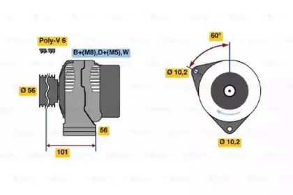 0 986 041 040 BOSCH Генератор 0 986 041 040 BOSCH Генератор