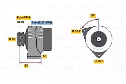 0 986 041 060 BOSCH Генератор 0 986 041 060 BOSCH Генератор