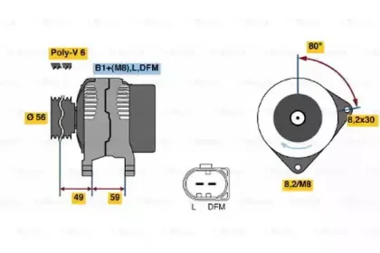 0 986 044 390 BOSCH Генератор 0 986 044 390 BOSCH Генератор