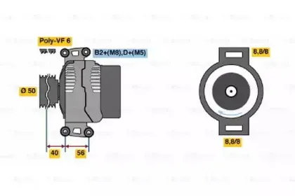 0 986 043 650 BOSCH Генератор 0 986 043 650 BOSCH Генератор