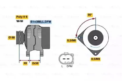 0 986 041 140 BOSCH Генератор 0 986 041 140 BOSCH Генератор