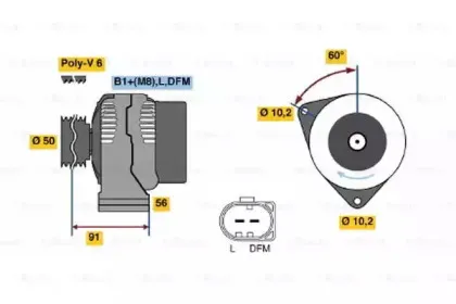 0 986 047 560 BOSCH Генератор 0 986 047 560 BOSCH Генератор