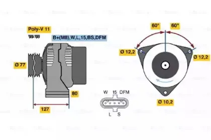 0 124 555 004 BOSCH Генератор 0 124 555 004 BOSCH Генератор