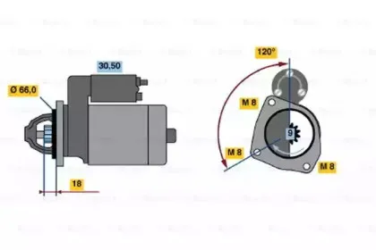 0 986 010 260 BOSCH Стартер 0 986 010 260 BOSCH Стартер